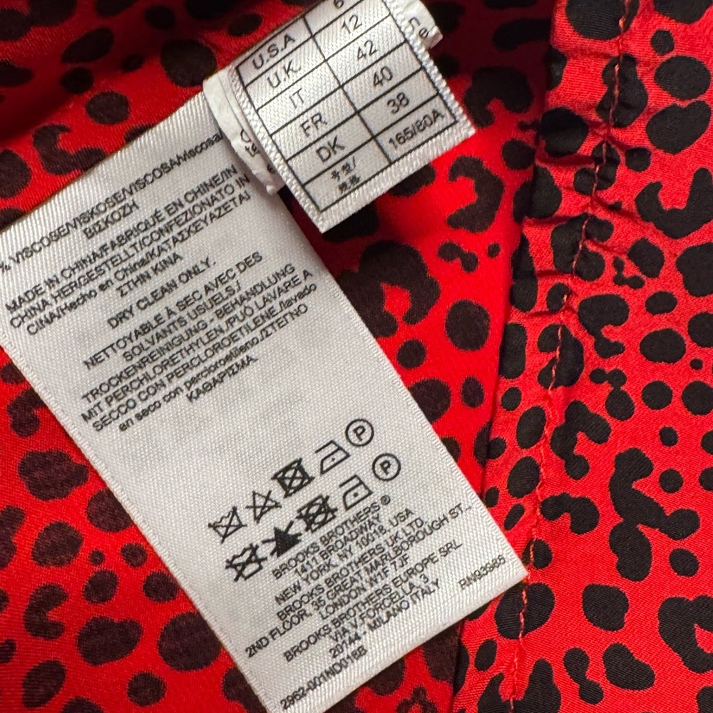 Brooks Brothers Red and Black Leopard Print Top - Picture 5 of 5